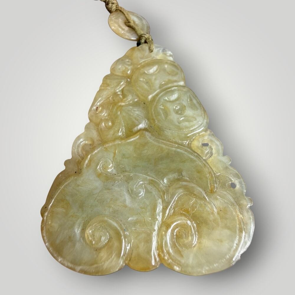 Vintage Hand Carved Green Nephrite Jade Pixiu Pendant Chinese Lucky - Picture 3 of 7